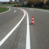 new lines with cold plastic at a junction from Higway A980