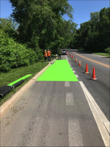 the beginning of a cycle lane